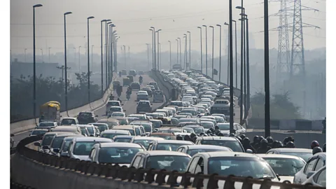 Hindustan Times/Getty Building roads encourages more people to use them, meaning congestion is virtually impossible to solve just by increasing road capacity (Credit: Hindustan Times/Getty)