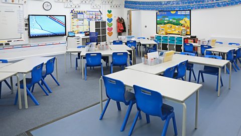 A primary school classroom in the UK