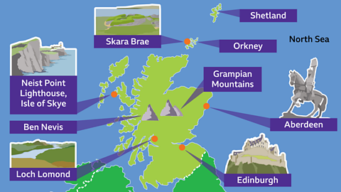 Map of Scotland.