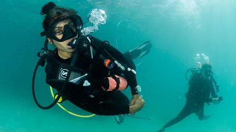Nash Photography Ehdaa Al-Barwani, Oman's first female PADI instructor, runs women-only dive courses (Credit: Nash Photography)