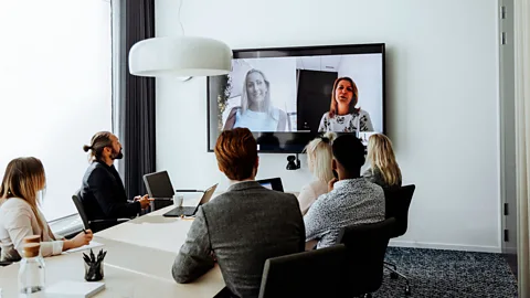 Getty Workers in a video conference