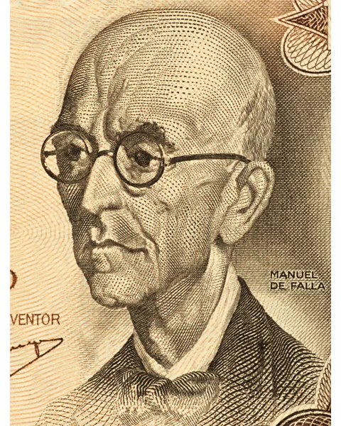 Getty Images Manuel de Falla was so renowned in Spain that he appeared on a bank note in 1970 (Credit: Getty Images)