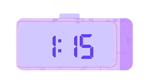 Quarter past one, digital