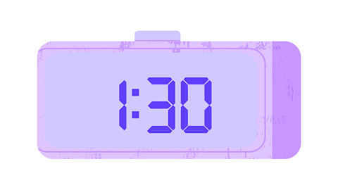 Half past one, digital