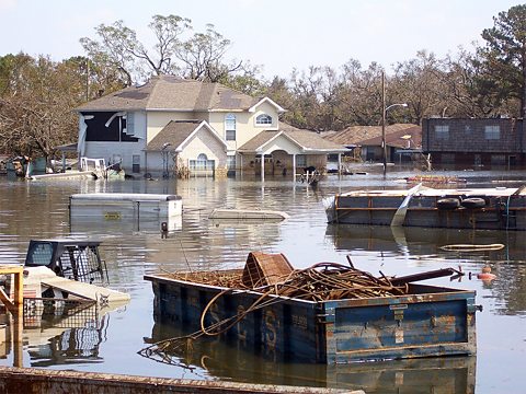Flooding and storm damage caused by Hurricane Katrina in New Orleans, 2005