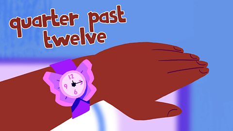 Watch shows quarter past twelve