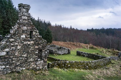 The remains of Arichonan village in Argyll and Bute. The entire village as emptied during the Highland Clearances.