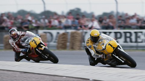 Barry Sheene and Kenny Roberts speed for victory in 1979