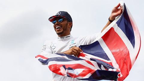 Lewis Hamilton celebrates