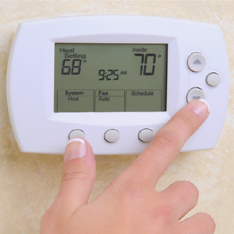 A home thermostat