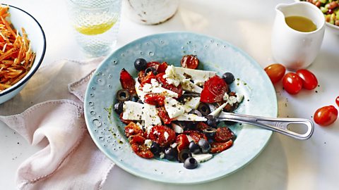 sun blush tomato and feta salad