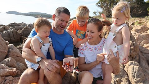 Helen Glover MBE and Steve Backshall MBE on an outdoor adventure with their kids