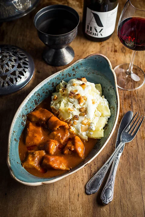 Rosenstein Restaurant Paprikash with home-made Hungarian pasta topped with curd cheese (Credit: Rosenstein Restaurant)