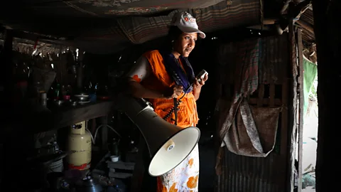 Catherine Davison "I ed the P to make sure that no other children have to lose their lives," says Chaina Mistry, pictured here preparing for an early warning drill (Credit: Catherine Davison)