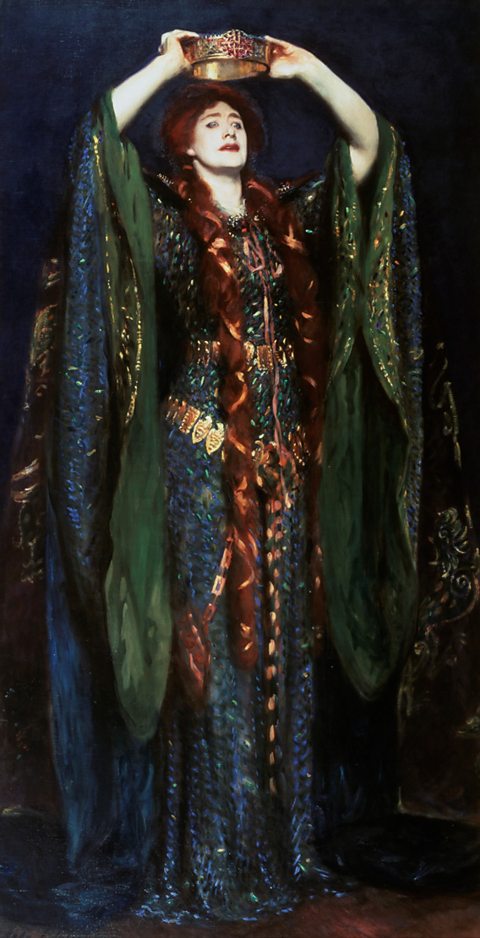 A painting of Ellen Terry in costume as Lady Macbeth in the late 1880s