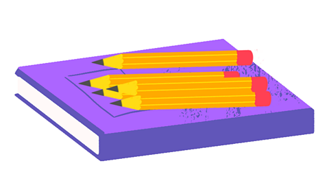 Pencils on a book