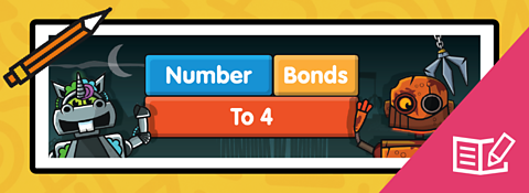 Number bonds to 4 worksheet