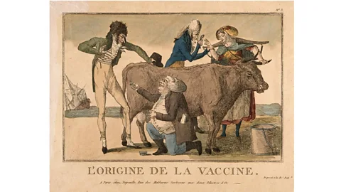 Wellcome Collection The idea that the smallpox vaccine was based on cowpox has been around for centuries (Credit: Wellcome Collection)