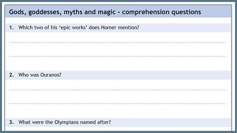 Comprehension questions