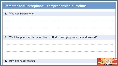 Comprehension questions