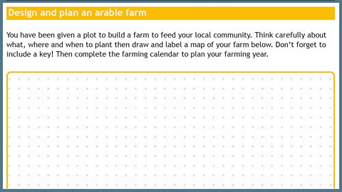 Design an arable farm