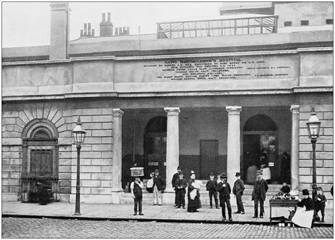 An antique photograph St Bartholomew's Hospital in London 