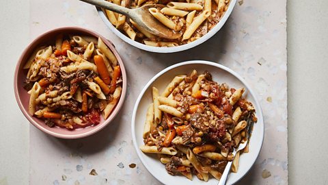 stewed steak ragu which includes red wine