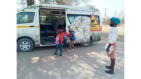 Calistus Bosaletswe The need to walk children to and from school in areas with elephants previously concerned parents in the area (Credit: Calistus Bosaletswe)