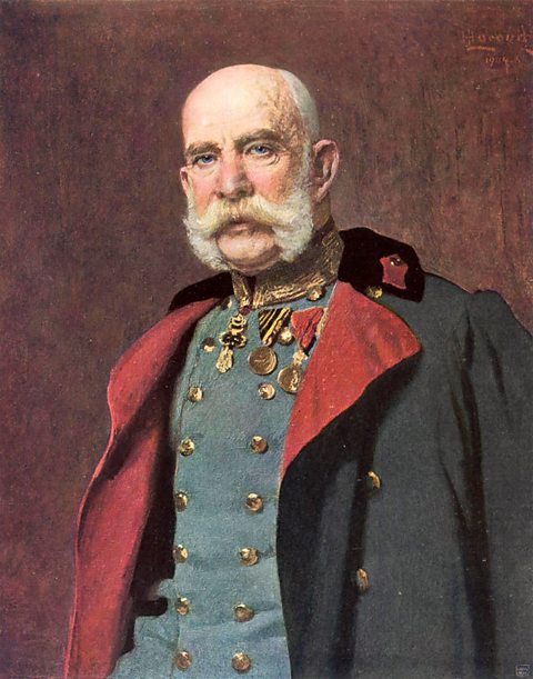 A portrait of Franz Joseph I of Austria, monarch of Austria-Hungary, 1905. 