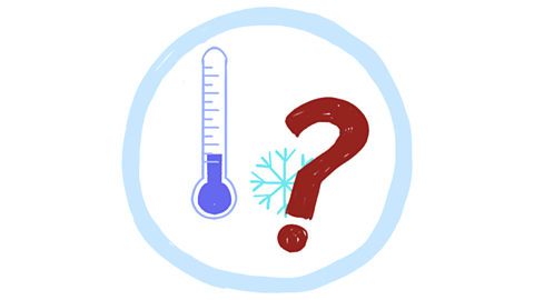 A cold thermometer and a question mark, in a circle.