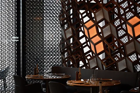 Getty Images The facade of the Mandarin Oriental hotel in Doha Qatar is inspired by mashrabiya lattices - the Arabic counterpart of jaali (Credit: Getty Images)