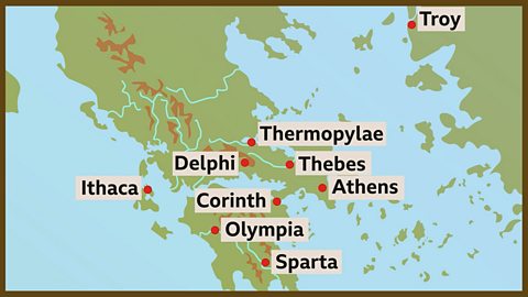 Map: some city-states of Ancient Greece