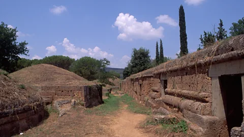 Franz-Marc Frei/Getty Images At Etruscan necropolises such as Cerveteri, tombs were filled with gold, food and clothing for safe passage into the afterlife (Credit: Franz-Marc Frei/Getty Images)
