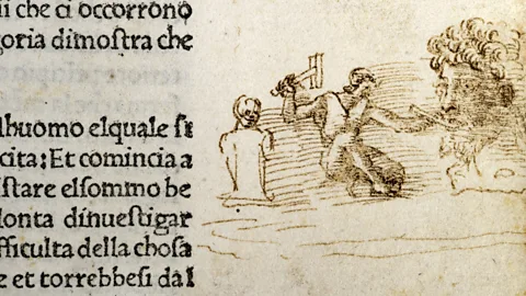 Biblioteca Vallicelliana, Rome A Sculptor at Work, c1503-10, by unknown Florentine artist, from Cristoforo Landino's edition of Dante's Divine Comedy (Credit: Biblioteca Vallicelliana, Rome)