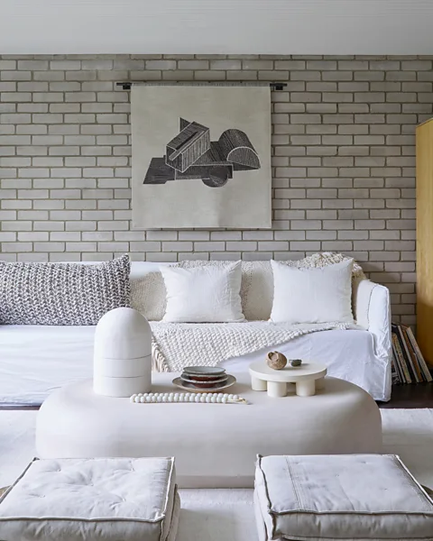 Henry Bourne The modernist London home of Faye Toogood has been furnished in a restrained, warmly minimalist style (Credit: Henry Bourne)