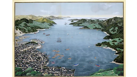 Getty Images Dejima island was made by digging a canal through a peninsula, to cut it off from the mainland – but it has long since been lost (Credit: Getty Images)