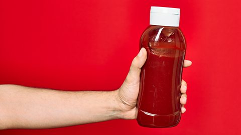 A bottle of ketchup