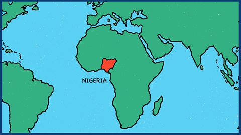 Map locating Nigeria within Africa