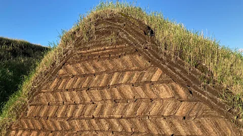 Luke Waterson Turf buildings were built with meticulously measured blocks of packed soil and grass (Credit: Luke Waterson)