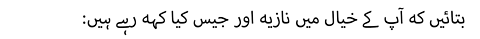 بتائیں کہ آپ کے خیال میں نازیہ اور جیس کیا کہہ رہے ہیں