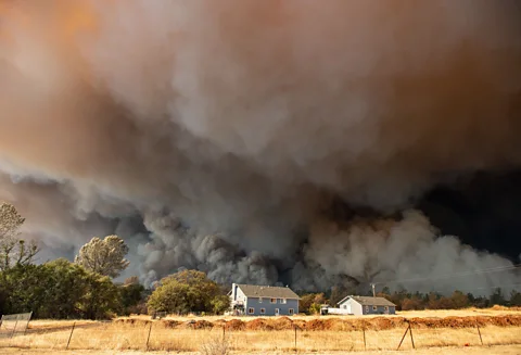Josh Edelson/Getty Images The Camp Fire ripped across nearly eight miles (13km) of tinder-dry landscape in its first 45 minutes (Credit: Josh Edelson/Getty Images)