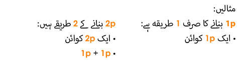 There is only 1 way to make 1p. There are 2 ways to make 2p.