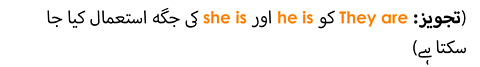 (Tip: 'They are' can be used instead of 'he is' or 'she is')