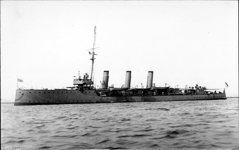 HMS Pathfinder was sunk in 1914 off the coast of Scotland.