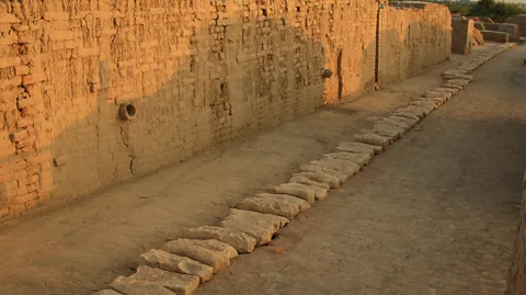 Nadeem Khawar/Getty Images Covered drains were found throughout Mohenjo-daro (Credit: Nadeem Khawar/Getty Images)