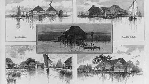 Alpha Stock/Alamy Renderings from an 1883 Harper's Weekly story paint a vivid picture of this early Filipino settlement (Credit: Alpha Stock/Alamy)