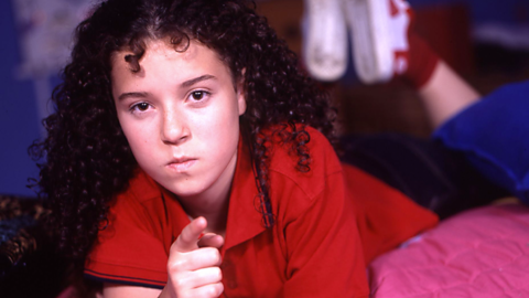 Dani Harmer as Tracy Beaker when she was a child.