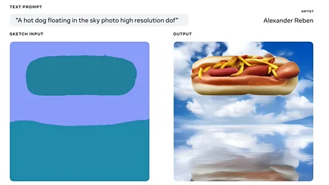 Alexander Reben A simple sketch can become a detailed rendition… of a floating hot dog (Credit: Alexander Reben)
