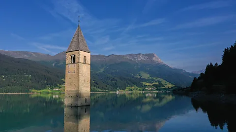 Getty Images Large hydropower plants in South Tyrol have flooded large areas of land for their reservoirs, submerging former villages (Credit: Getty Images)