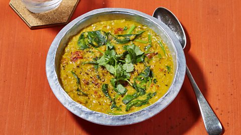 Red lentil coconut dal 